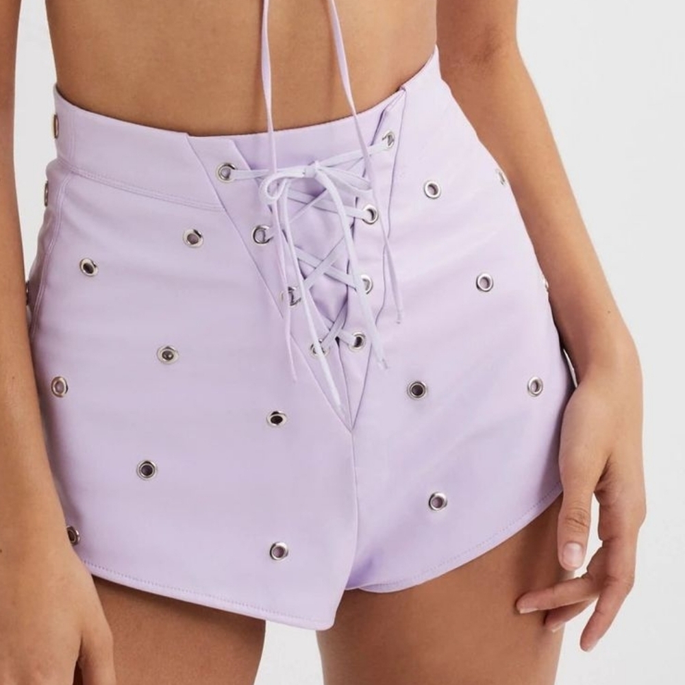 For Love And Lemons Lavender High Waist Shorts